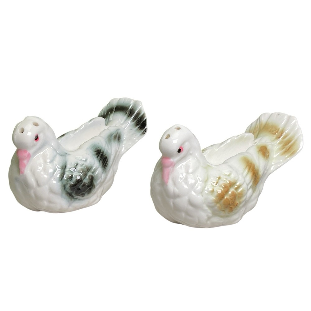 Vintage Ceramic Doves Birds‎ Salt & Pepper Shaker Set Novelty Animal